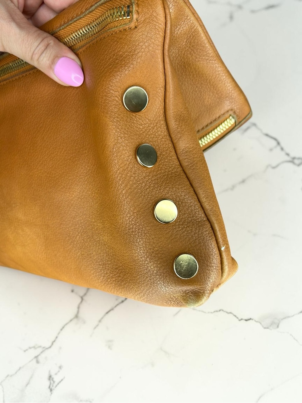 Hammitt Cognac Brown Leather Crossbody Bag with Brushed Gold Hardware - Picture 4 of 11